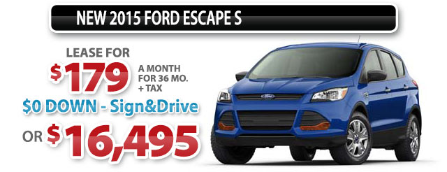 NEW 2015 FORD ESCAPE S