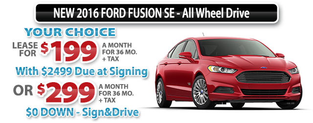 NEW 2016 FORD FUSION SE-All Wheel Drive